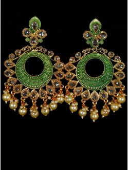 Reverse Ad Earrings With Meenakari Work